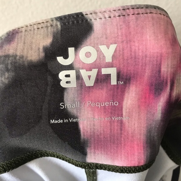 Joy Lab Floral Roses 7/8 Leggings Green/Pink Small - Picture 10 of 11